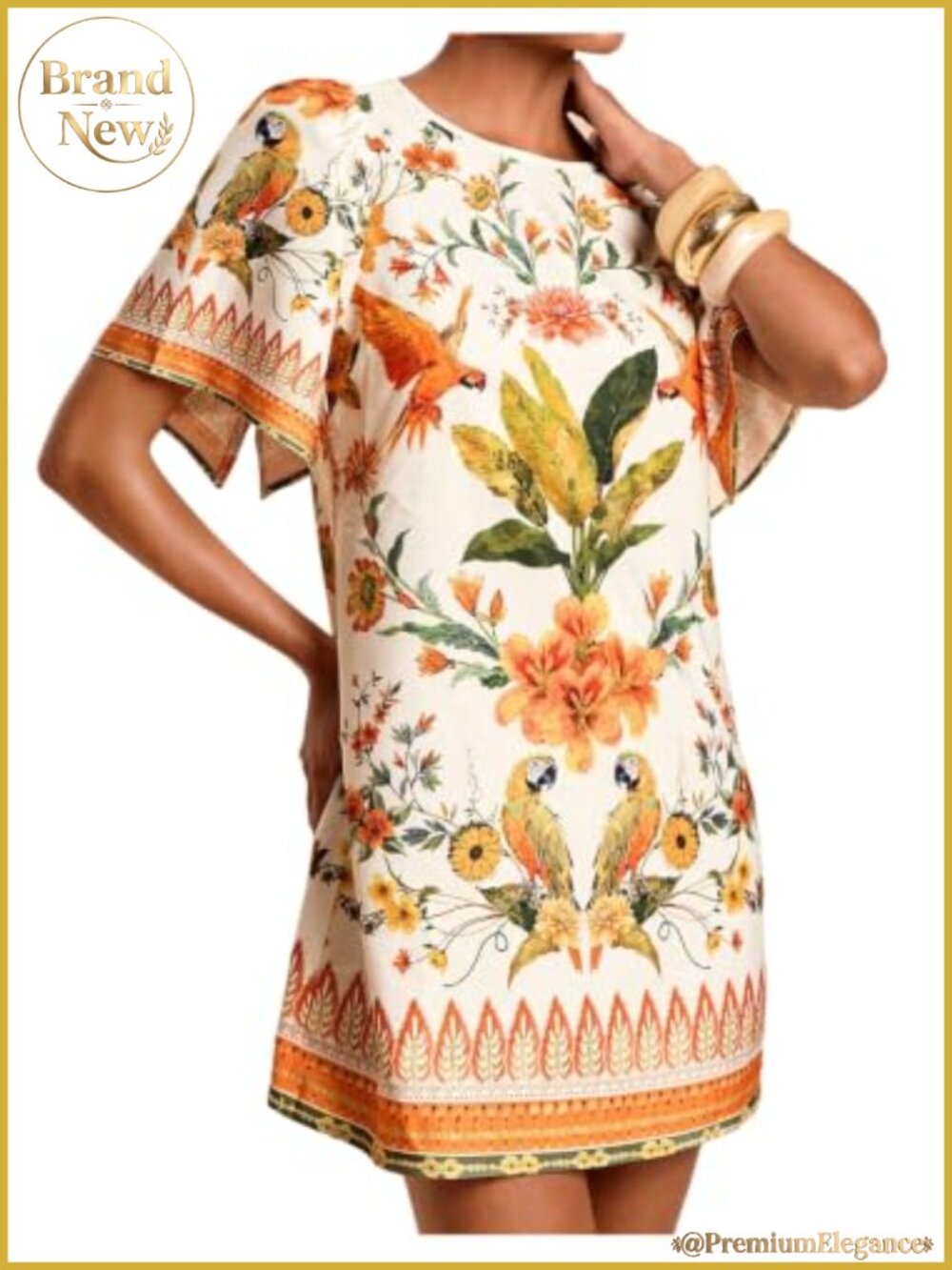 Boho Floral Puff Sleeve Mini Dress Lightweight Flowy Vacation